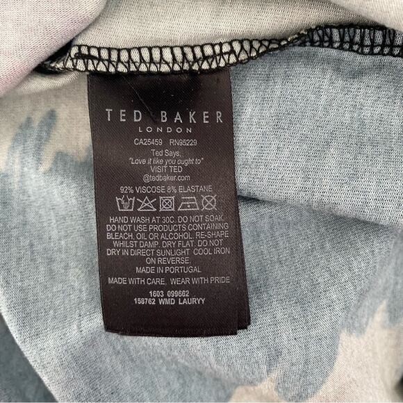 Ted Baker Lauryy Abstract Print Long Sleeve Dress size 3 Large - Picture 11 of 12